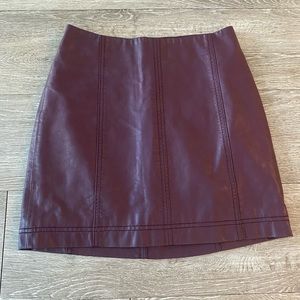 Free People purple leather skirt